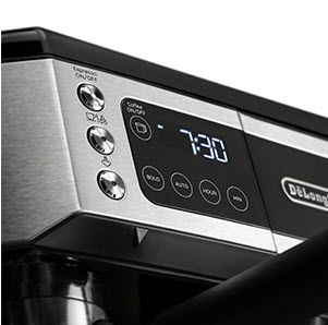 Digital timing display on the delonghi Coffee and Espresso maker