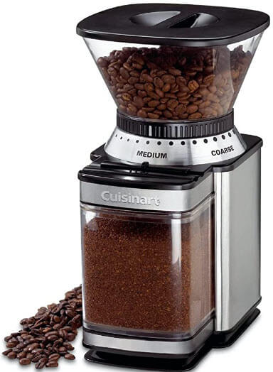 Stainless steel coffee grinder keeping coffee beans fresh