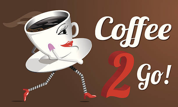 Coffee 2 Go cup mascot vector illustration, without transparency