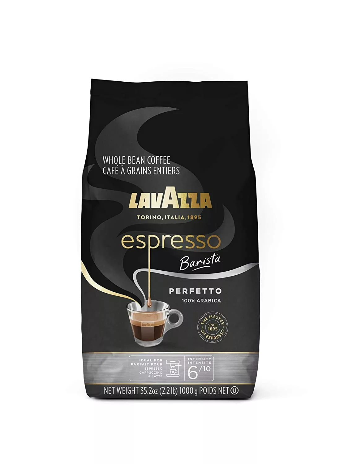 
Lavazza Espresso Barista Perfetto Whole Bean Coffee 100% Arabica, Medium Espresso Roast, 2.2-Pound Bag 