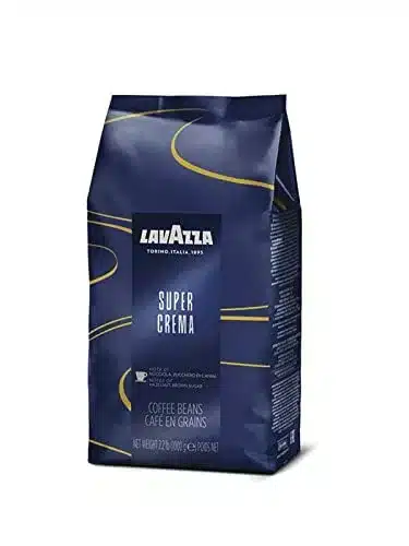 Lavazza Super Crema Whole Bean Coffee Blend, light-Medium Espresso Roast,