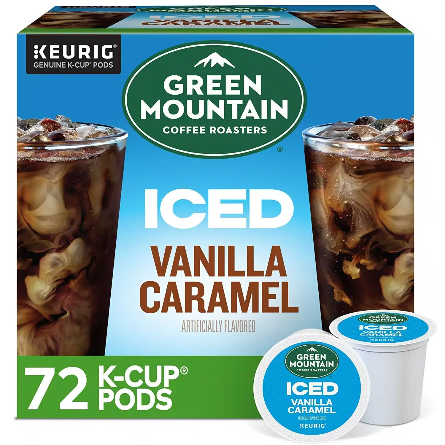 
Green Mountain Coffee Roasters Brew Over Ice Vanilla Caramel, Single Serve Keurig K-Cup Pods, Flavored Iced Coffee, 6pack