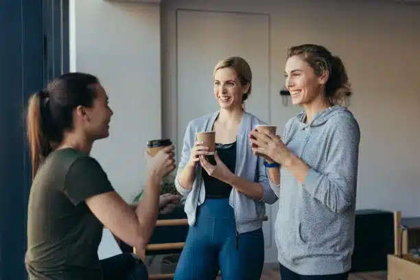 Women drinking their coffee before workouts