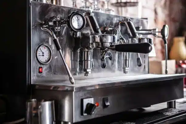 Close up of traditional Espresso Coffee Machine.